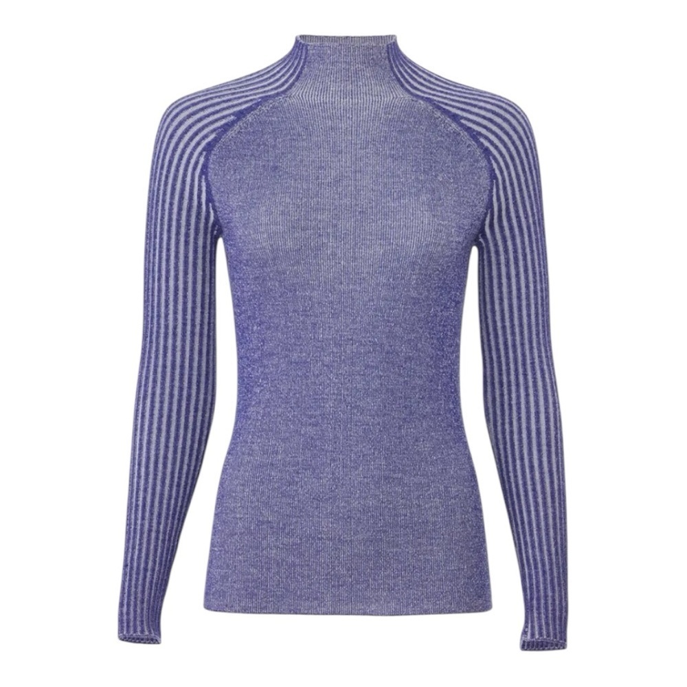 Dreyden Colbalt Blue Romy Sweater Top Long Sleeve Mock Neck Size Large